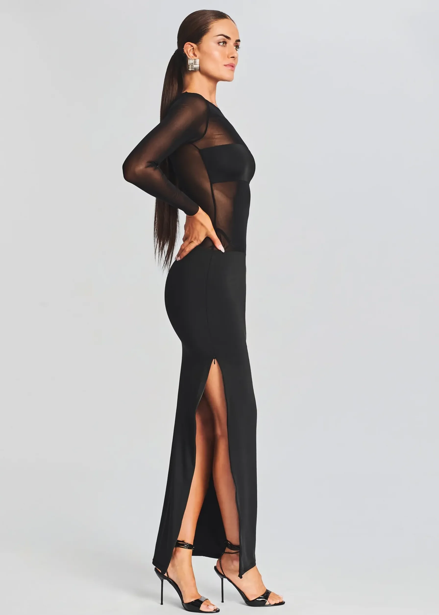 Retrofete Silver Maxi Dress Black Cheap