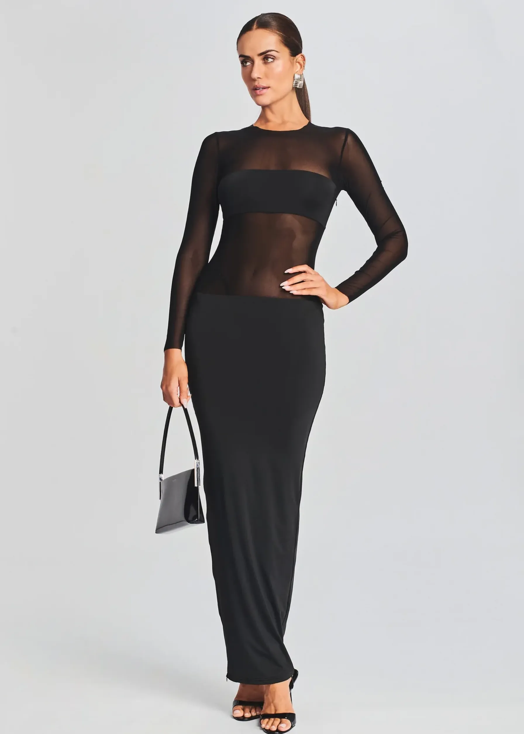 Retrofete Silver Maxi Dress Black Cheap