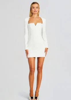 Retrofete Simone Mini V Dress White New
