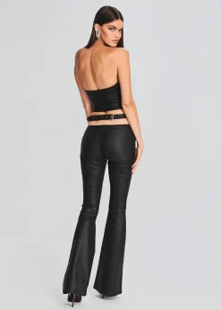 Retrofete Sloane Coated Denim Flare Jean Coated Black Cheap