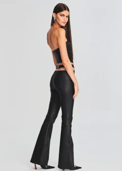 Retrofete Sloane Coated Denim Flare Jean Coated Black Store