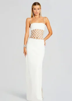 Retrofete Solene Dress White/Crystal Best