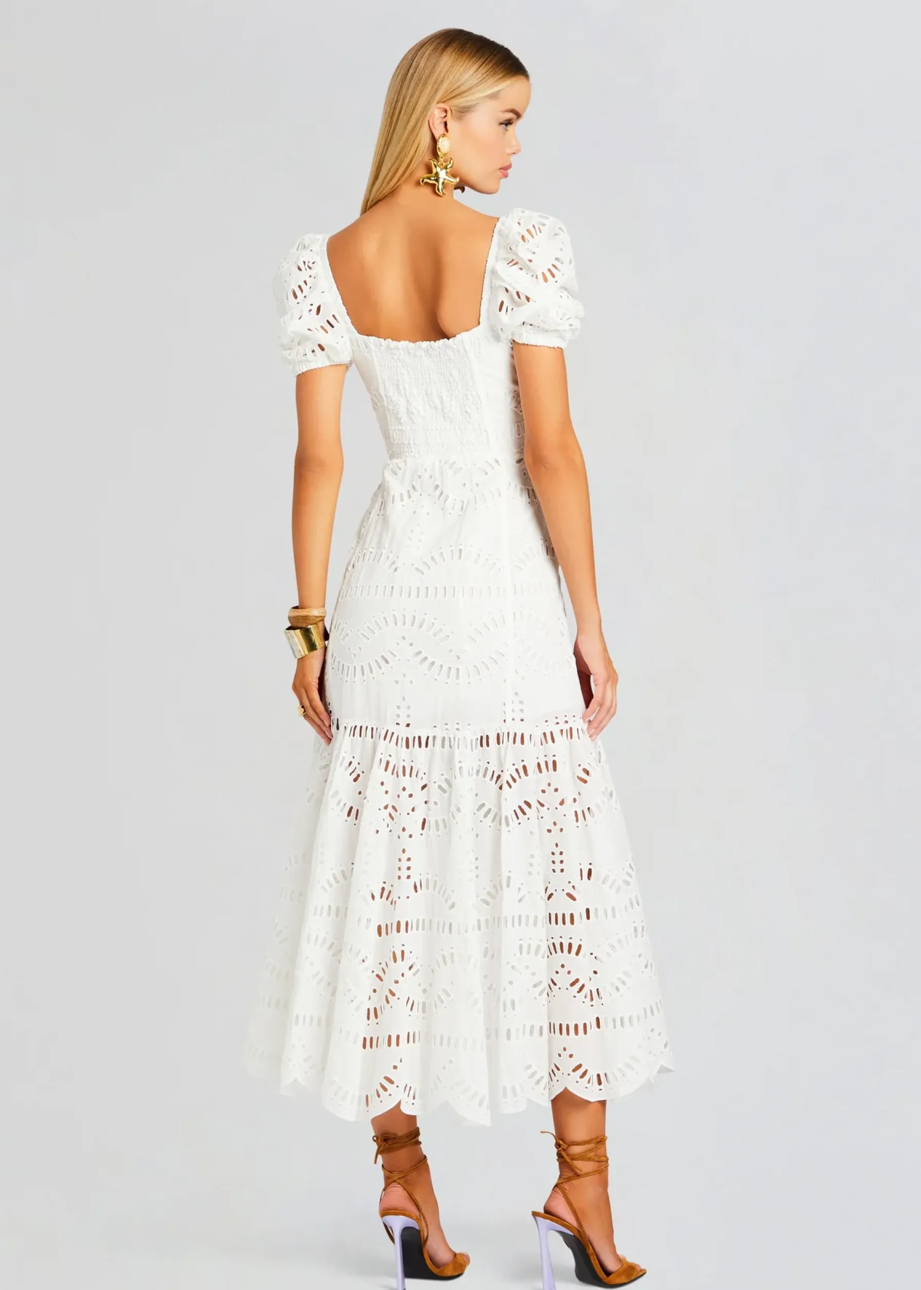 Retrofete Spiana Long Dress White Samoa Cheap