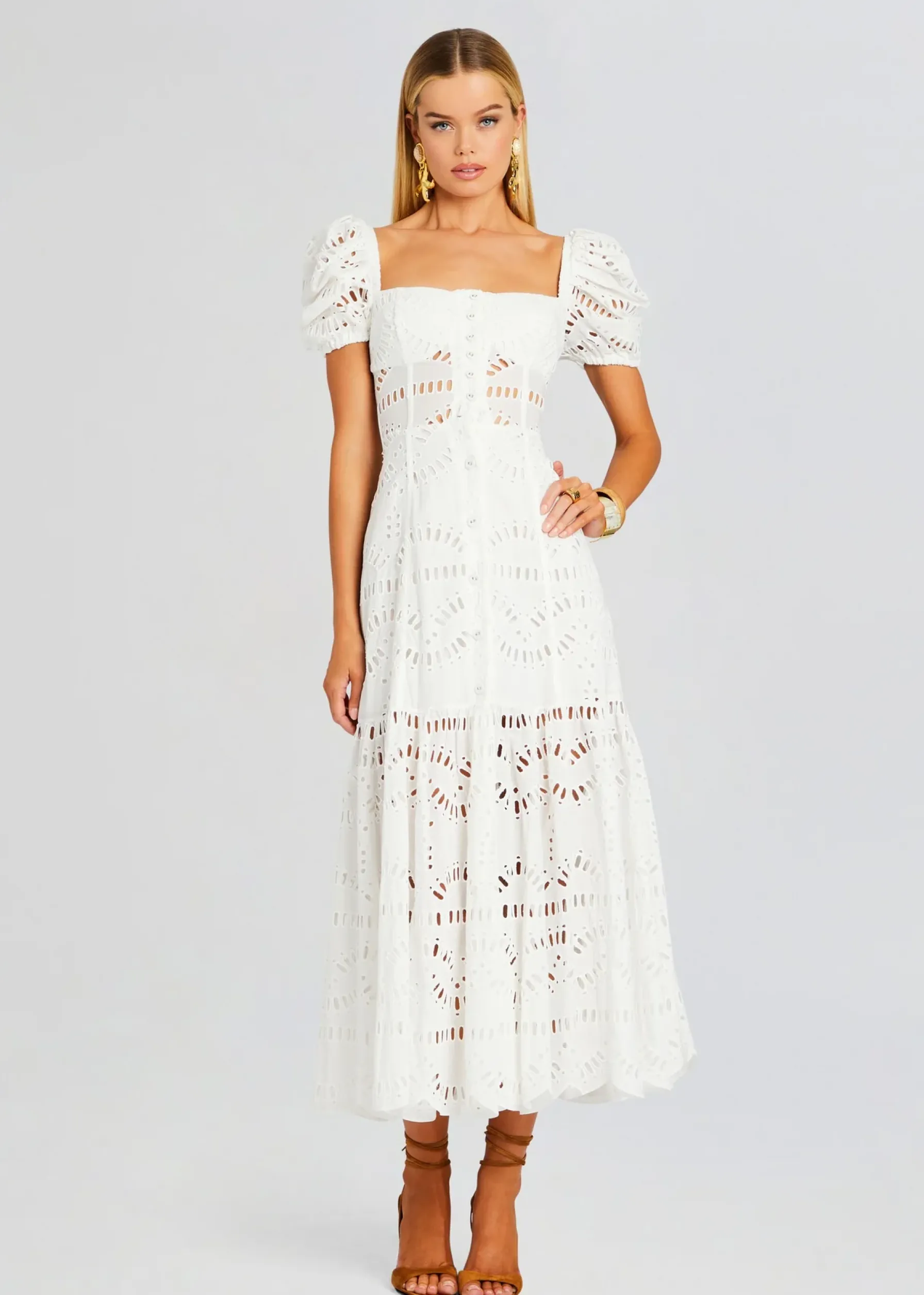 Retrofete Spiana Long Dress White Samoa Cheap