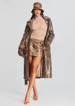 Retrofete Steffan Leather Coat Tannin Snake Clearance