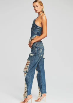 Retrofete Super Distressed Maggie Jean Worn Vintage Blue Cheap