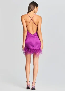 Retrofete Susana Feather Dress Electric Orchid Outlet
