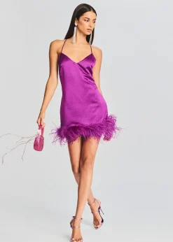 Retrofete Susana Feather Dress Electric Orchid Outlet