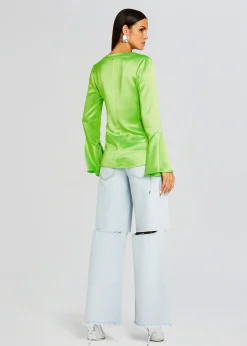 Retrofete Svea Blouse Fresh Lime Discount