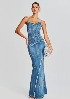 Retrofete Tamara Denim Dress Sea Cheap