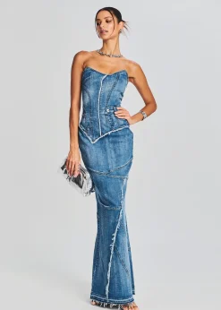 Retrofete Tamara Denim Dress Sea Cheap