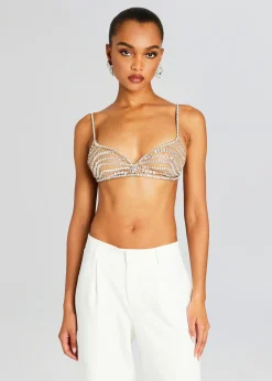 Retrofete Tansy Embellished Bra Tannin/Silver Store