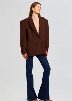 Retrofete The Adel Oversized Dad Blazer Brown Cheap