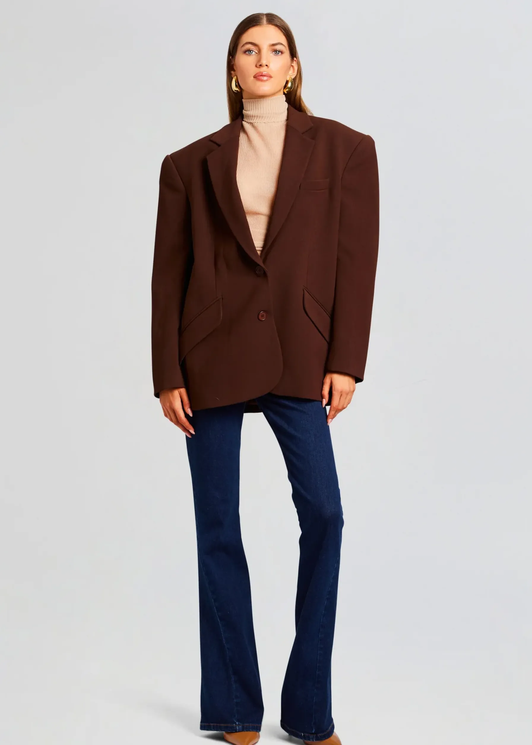Retrofete The Adel Oversized Dad Blazer Brown Sale