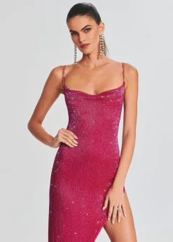 Retrofete Topaz Glass Beaded Dress Fuchsia Best