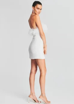 Retrofete Torin Sequin Feather Dress White Outlet