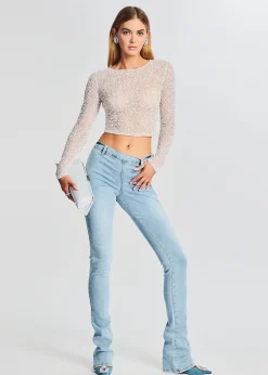 Retrofete Torrey Sequin Top White Cheap