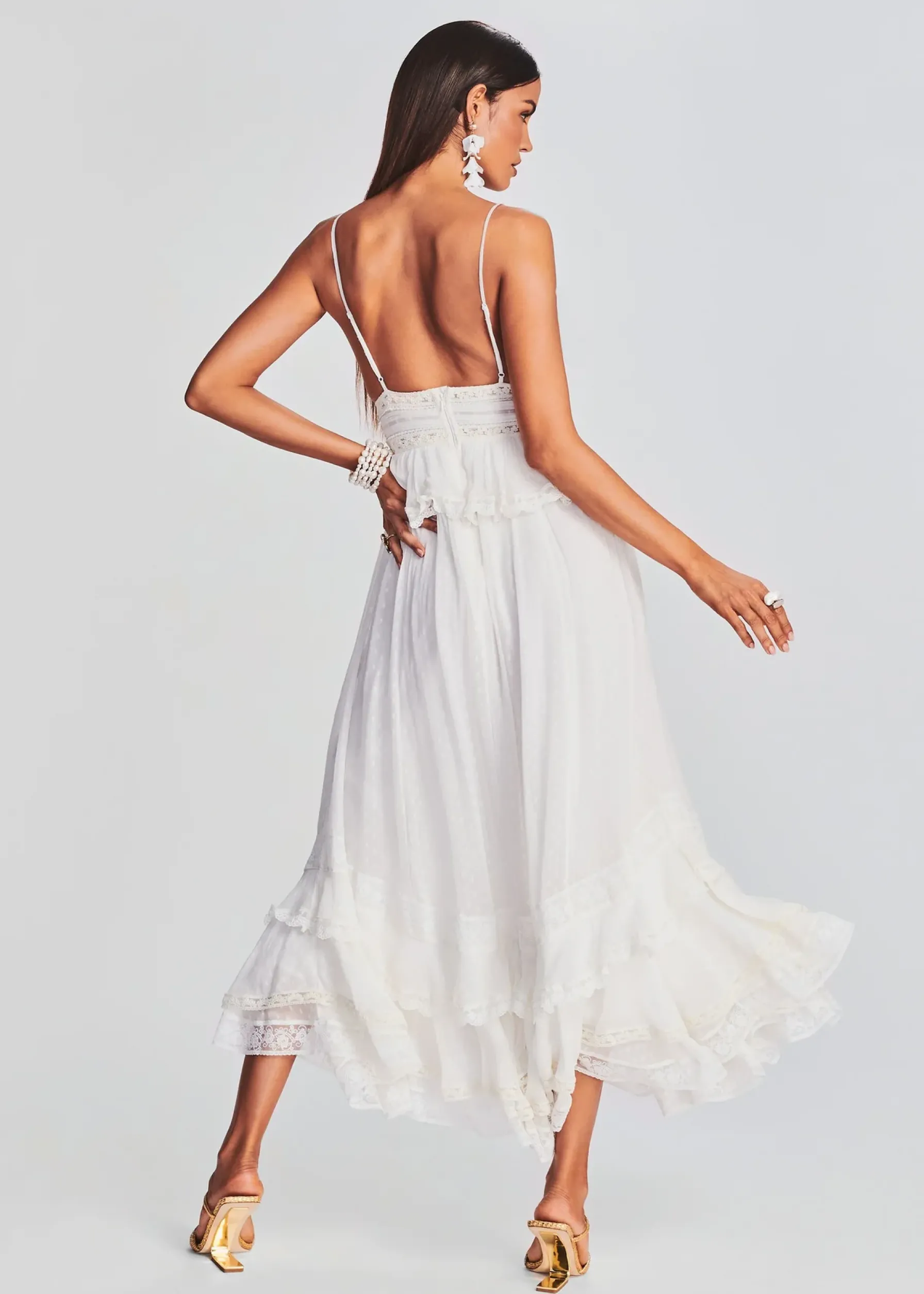 Retrofete Tyra Long Dress White Discount