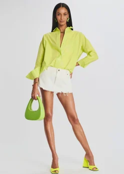 Retrofete Vanessa Denim Mini Skirt White Outlet