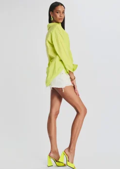 Retrofete Vanessa Denim Mini Skirt White Clearance