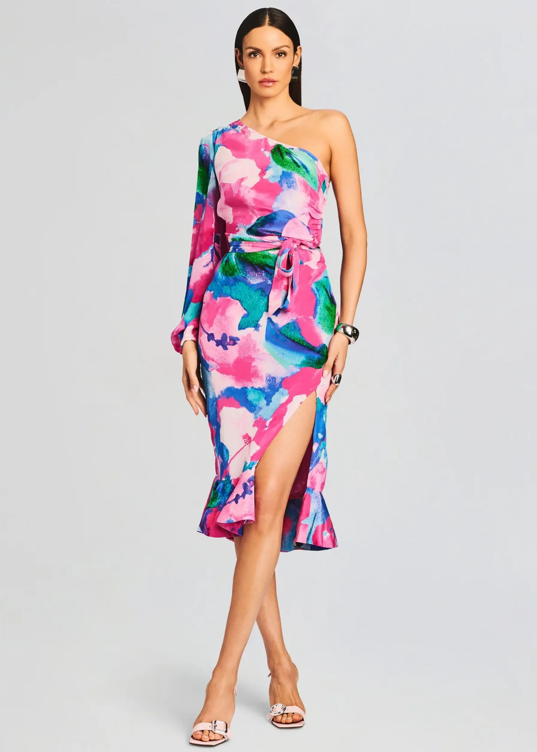 Retrofete Vesa One Shoulder Midi Dress Multicolor Cheap