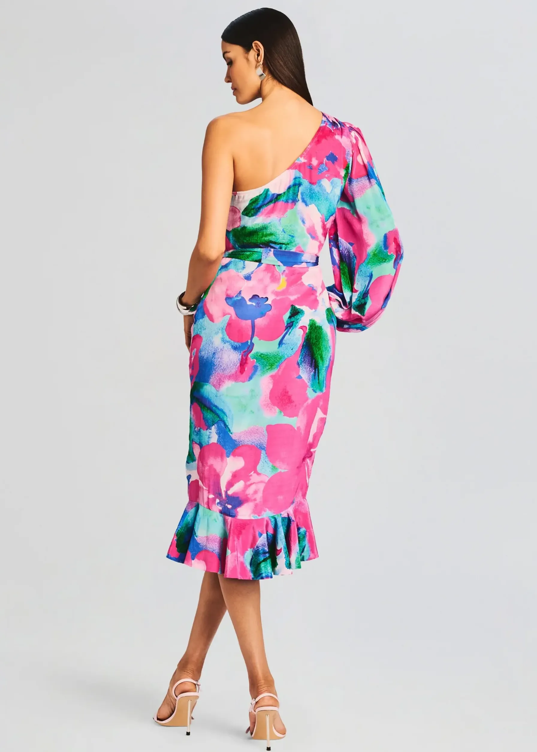 Retrofete Vesa One Shoulder Midi Dress Multicolor Online