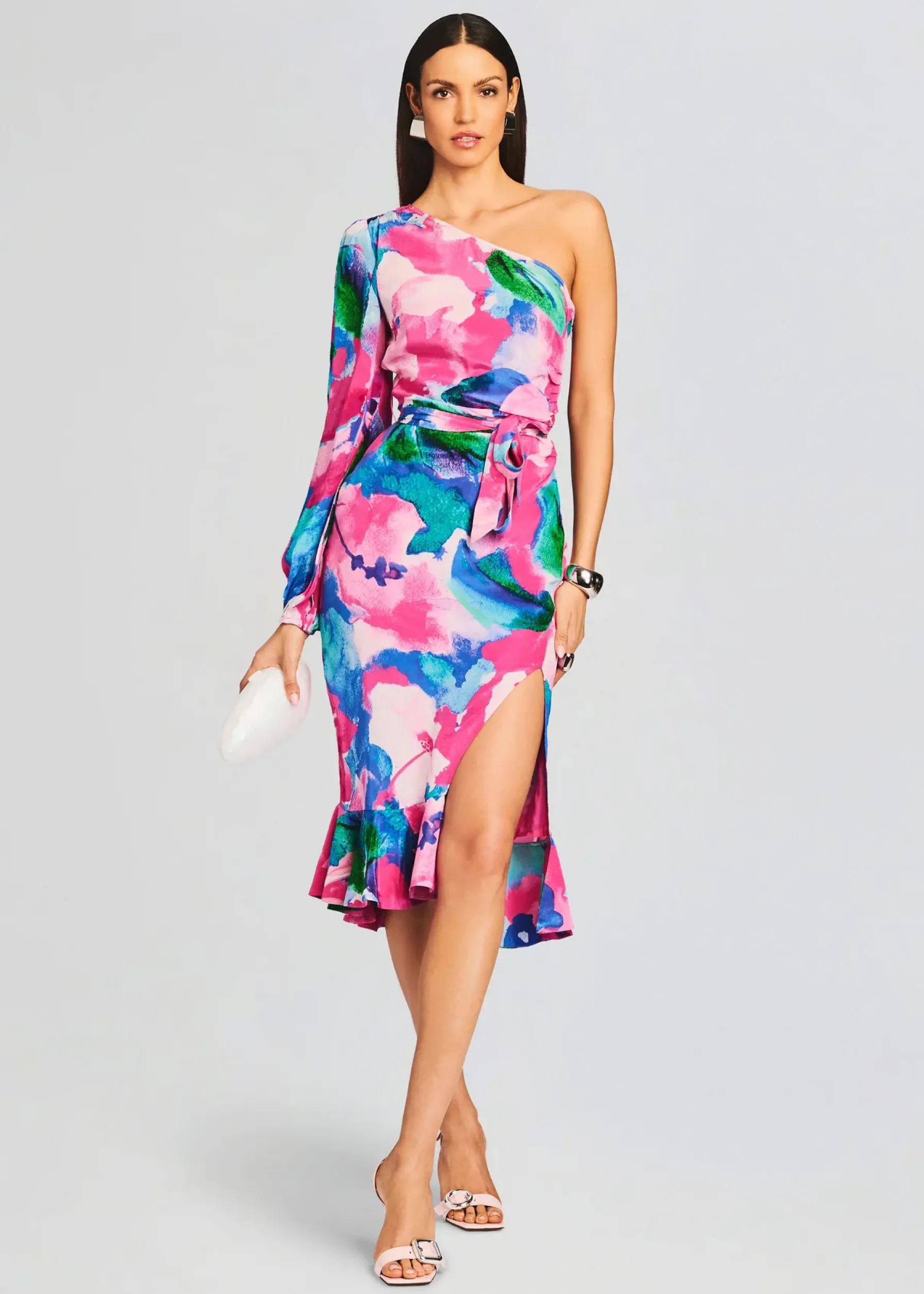 Retrofete Vesa One Shoulder Midi Dress Multicolor Online