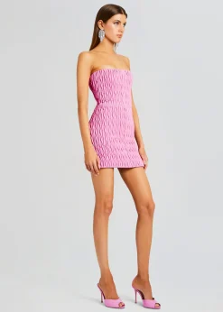 Retrofete Vianne Embellished Leather Dress Begonia Pink Flash Sale