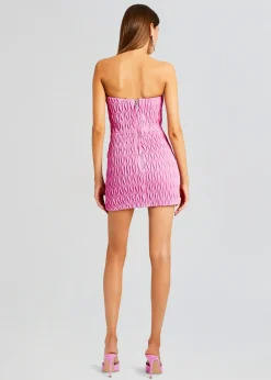 Retrofete Vianne Embellished Leather Dress Begonia Pink Flash Sale