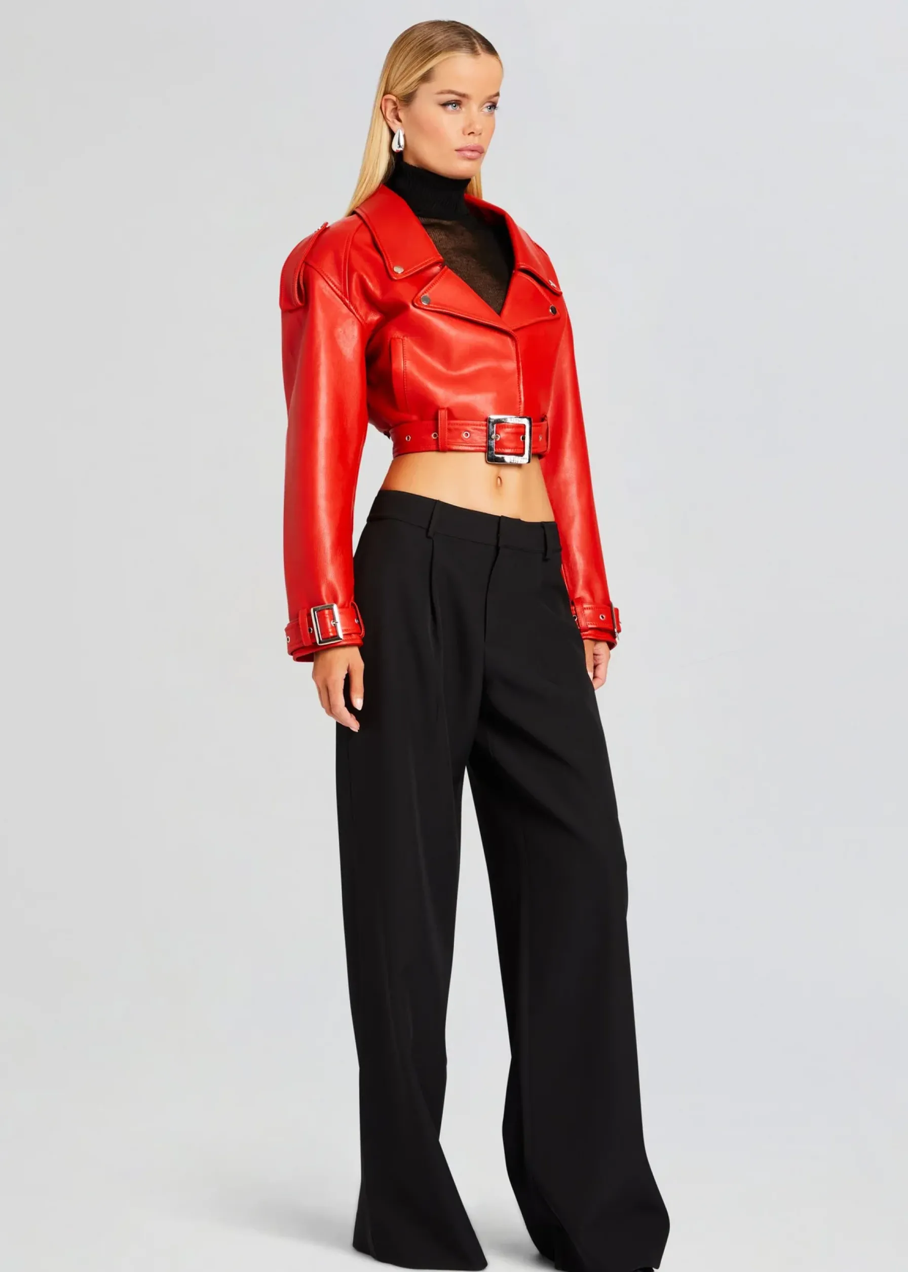 Retrofete Victoria Leather Jacket Fiery Red Cheap