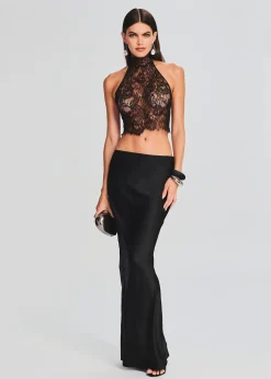 Retrofete Violet Lace Top Black Flash Sale
