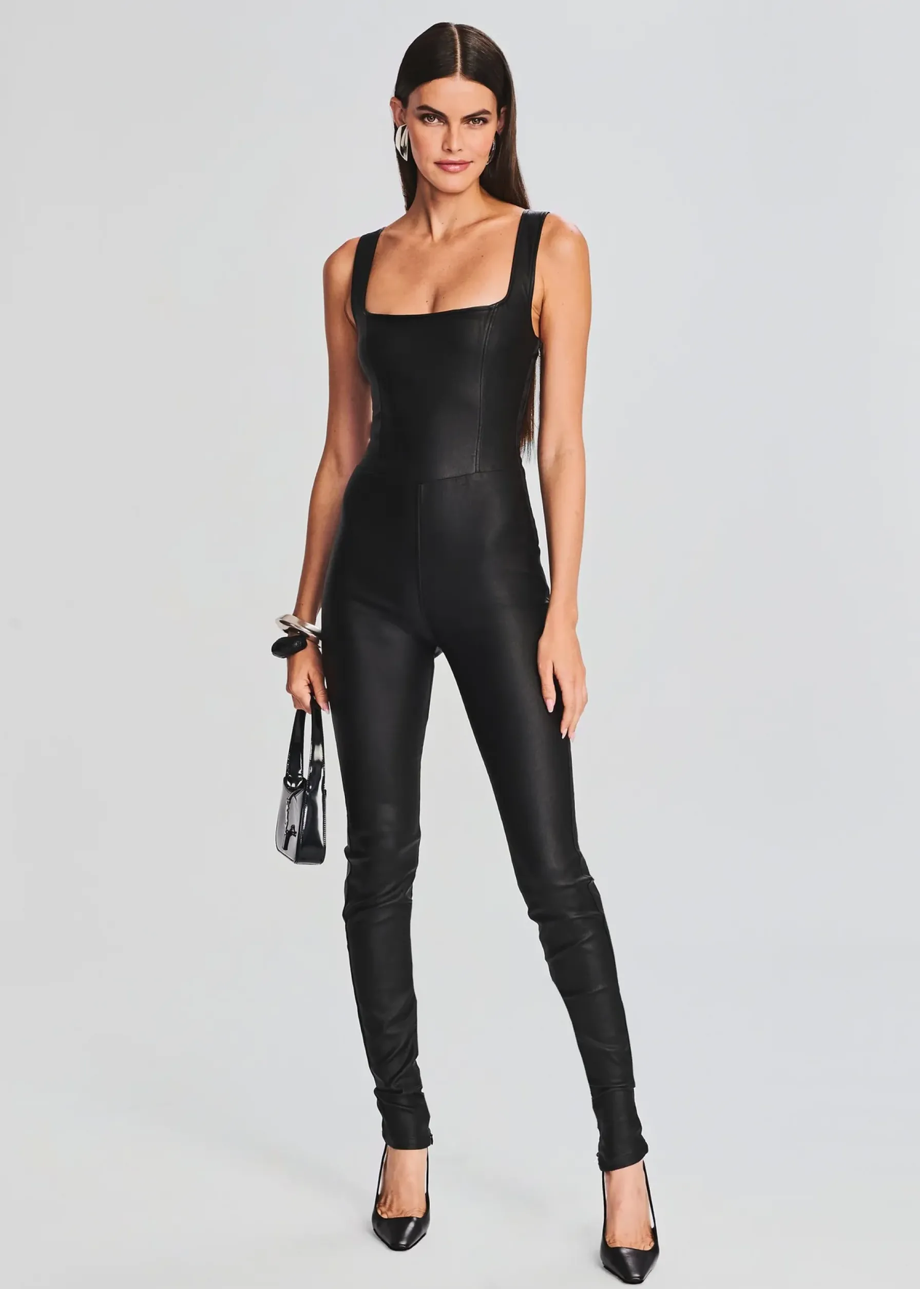 Retrofete Viper Coated Denim Catsuit Coated Black Fashion