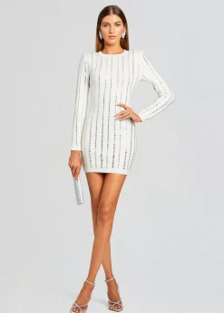 Retrofete Virginia Embellished Knit Dress White Outlet