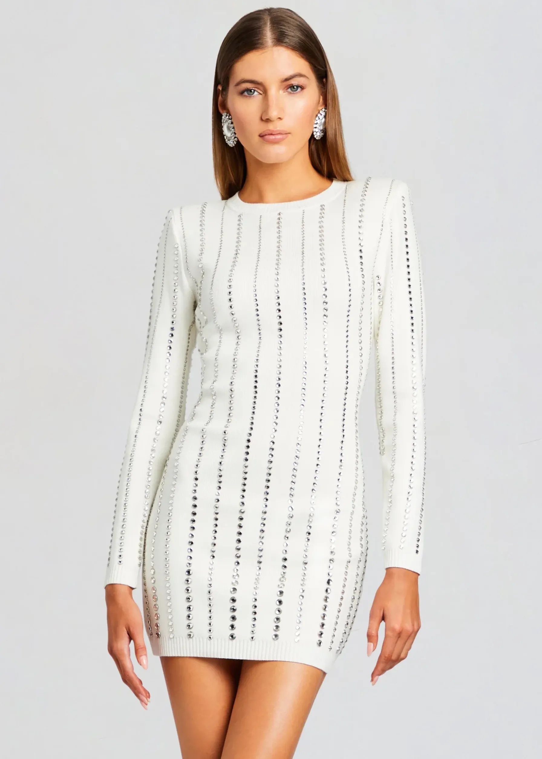 Retrofete Virginia Embellished Knit Dress White Outlet