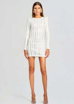 Retrofete Virginia Embellished Knit Dress White Outlet