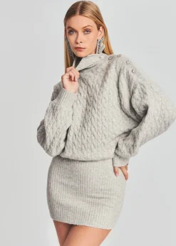 Retrofete Waverly Sweater Dress Stone Gray Clearance