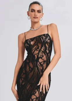 Retrofete Winnie Embellished Lace Dress Black Shop