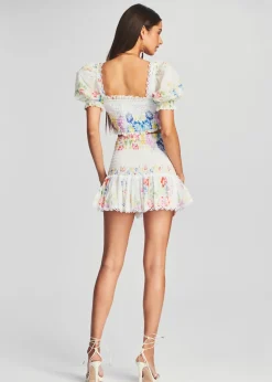 Retrofete Yane Short Skirt Garden White Print Sale