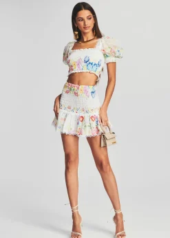 Retrofete Yane Short Skirt Garden White Print Online