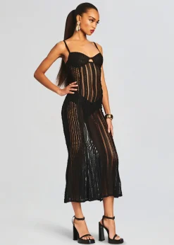 Retrofete Yayay Long Dress Black Sham Hot