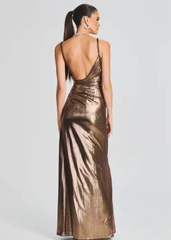Retrofete Yesi Dress Metallic Bronze Cheap