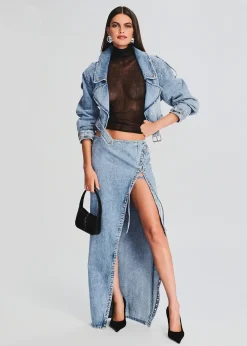 Retrofete Zahlia Denim Skirt Alani Clearance