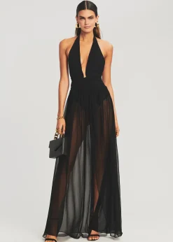 Retrofete Zion Silk Chiffon Dress Black Best