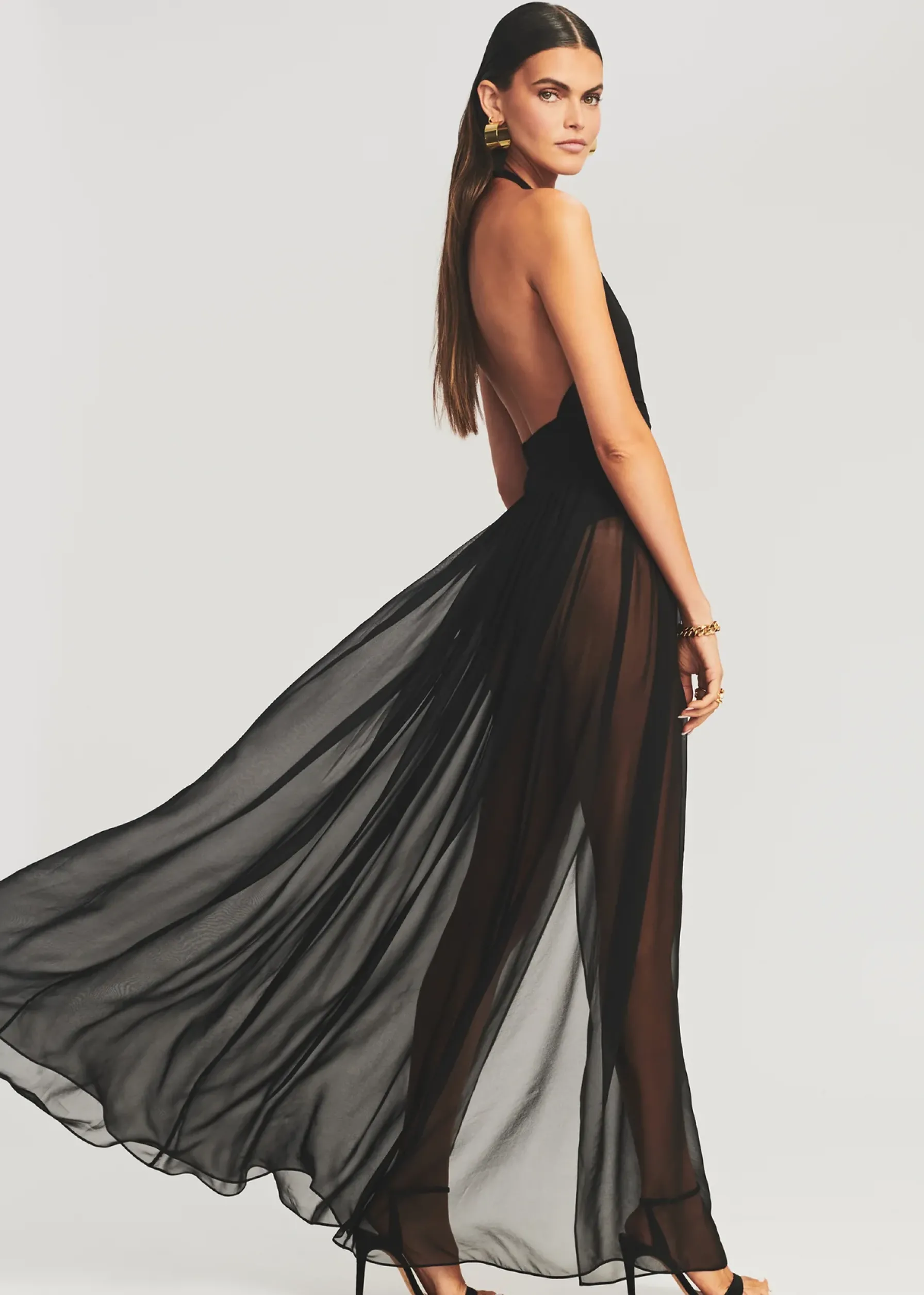 Retrofete Zion Silk Chiffon Dress Black Discount