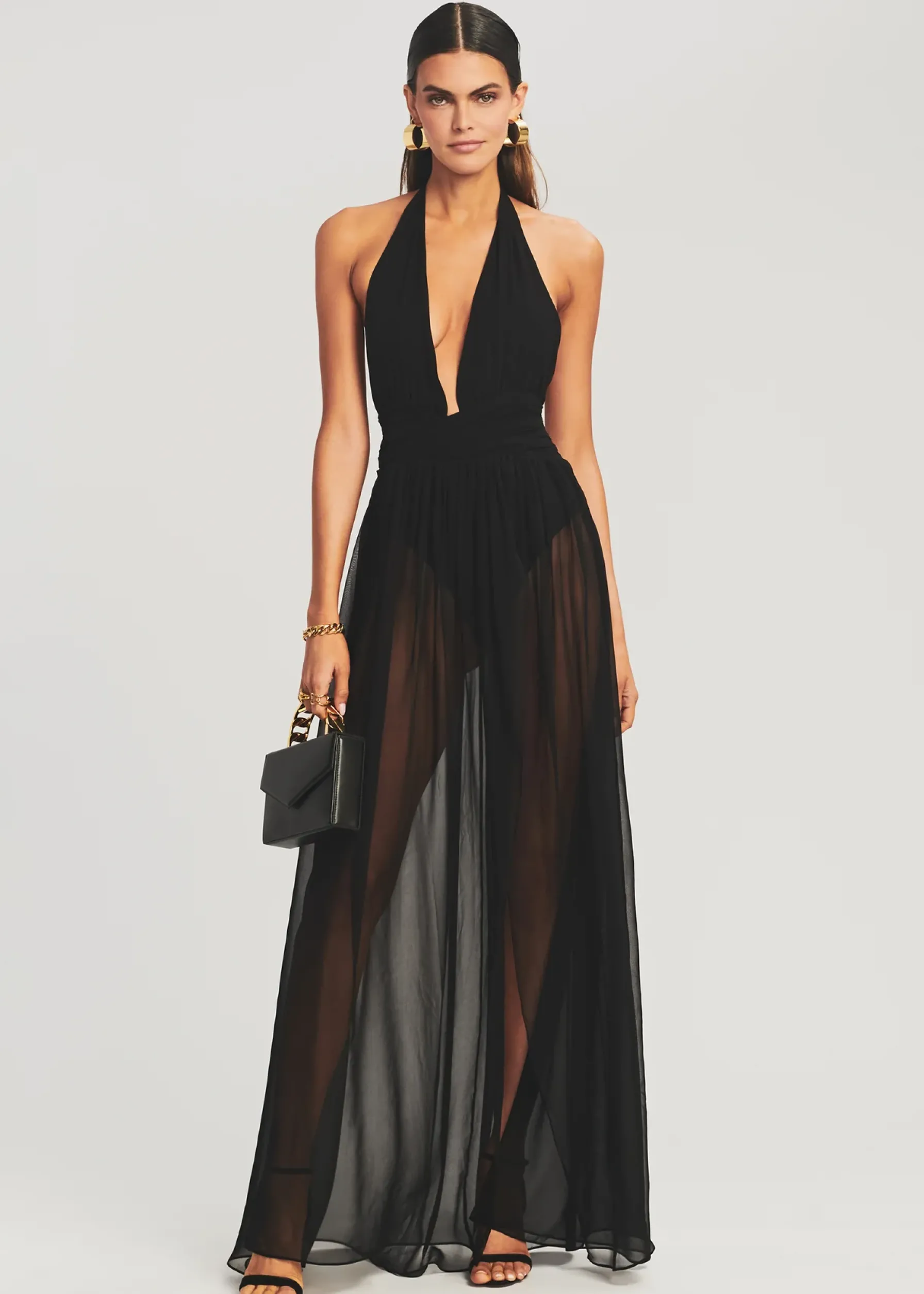 Retrofete Zion Silk Chiffon Dress Black Discount