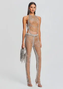 Retrofete Zoe Embellished Pant Tannin/Silver Cheap