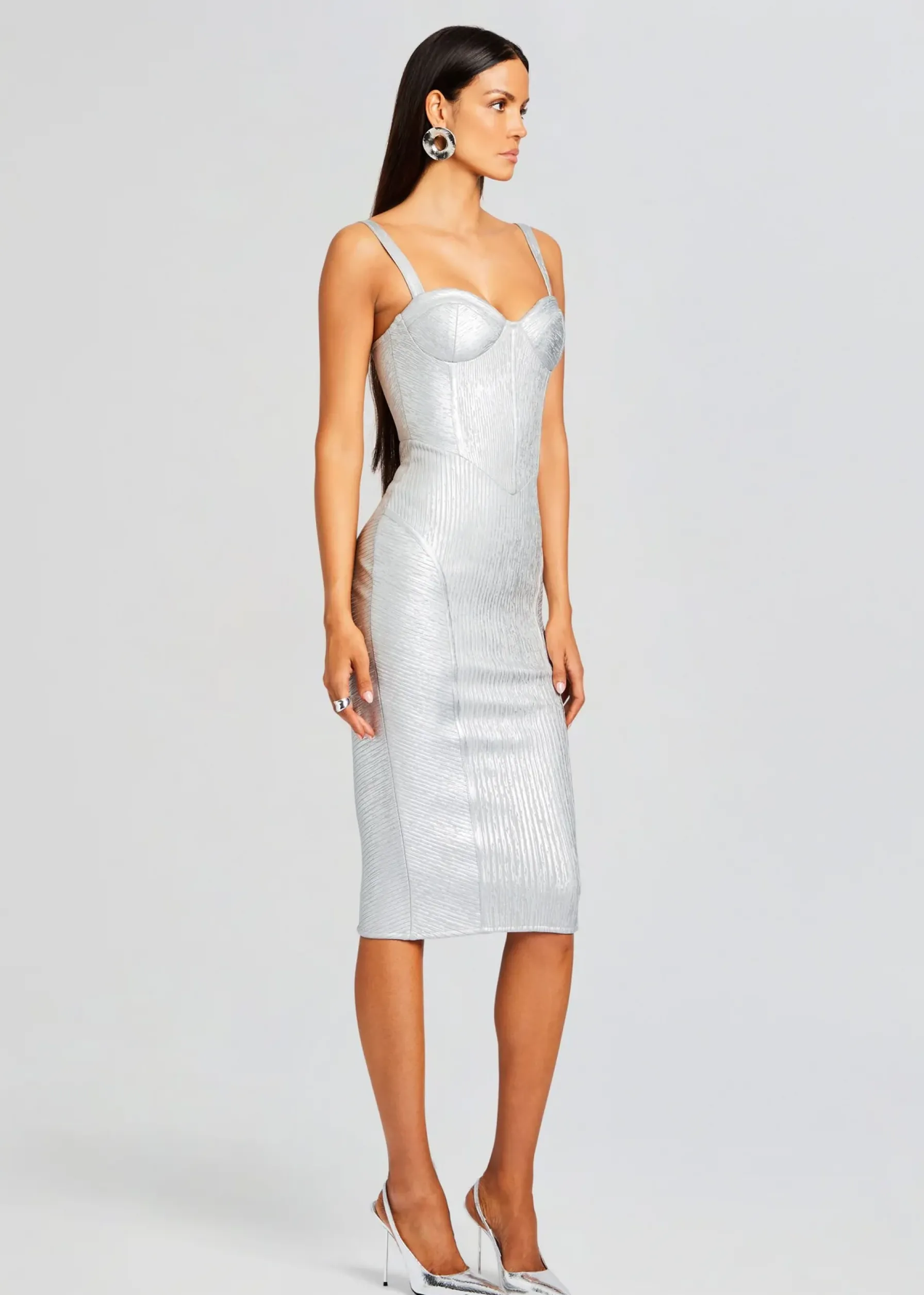 Retrofete Zora Coated Knit Dress Coated Silver Flash Sale