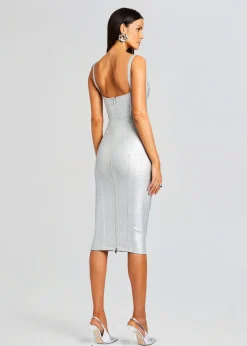 Retrofete Zora Coated Knit Dress Coated Silver Flash Sale
