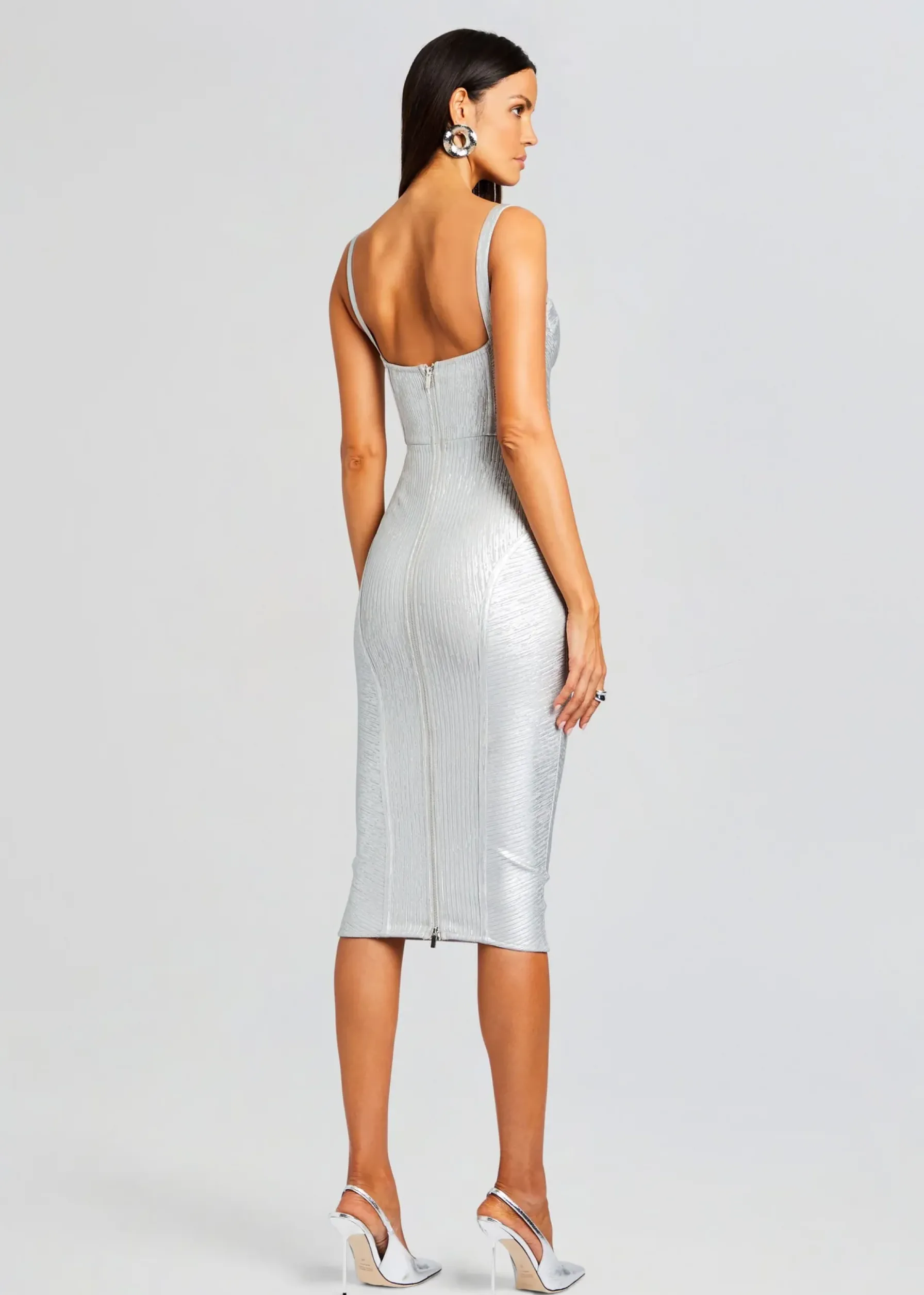 Retrofete Zora Coated Knit Dress Coated Silver Flash Sale