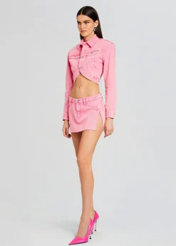 Retrofete Zuri Denim Skirt Malibu Pink Best Sale